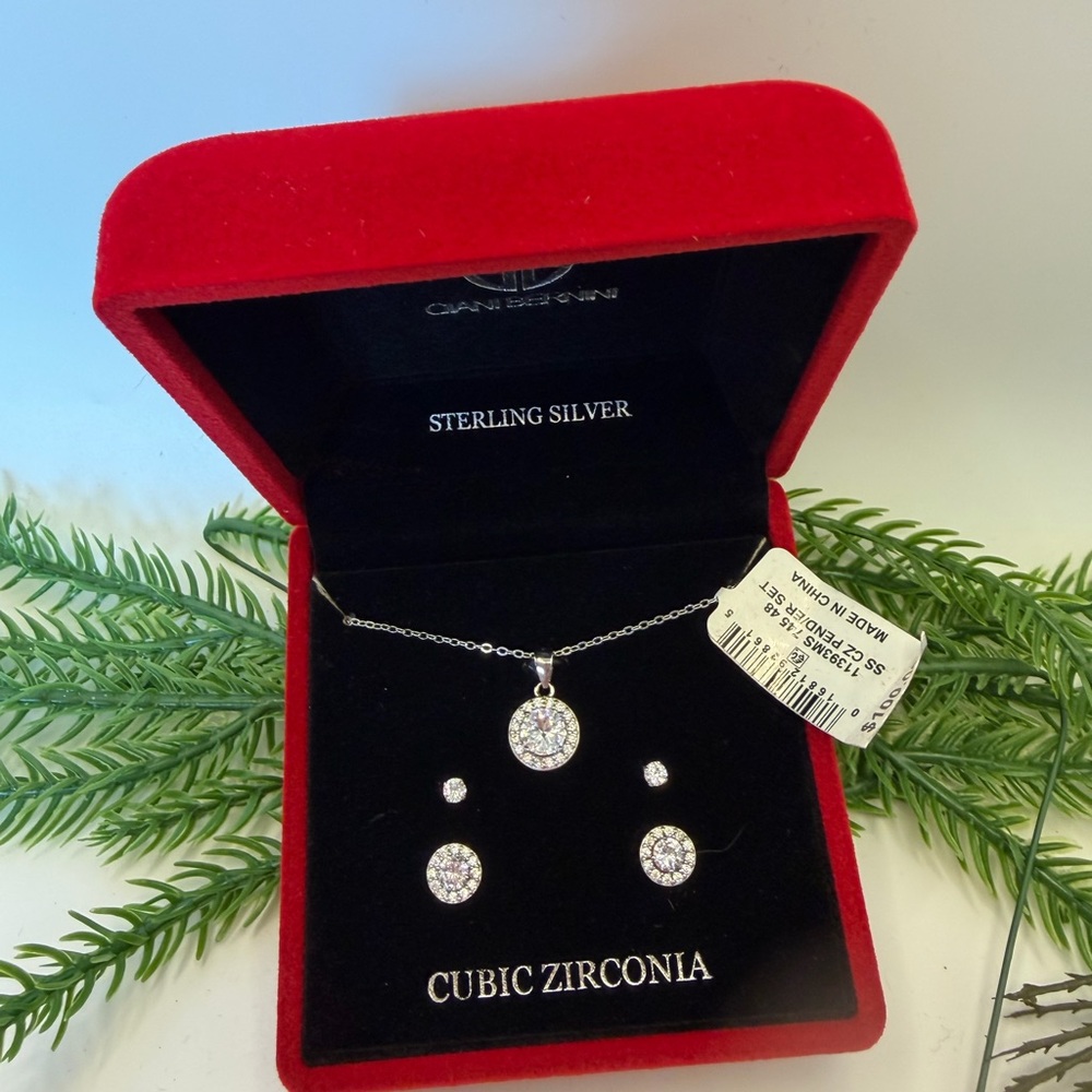 Giani Bernini Sterling Silver Cubic Zirconia Necklace Set - Picture 7 of 7